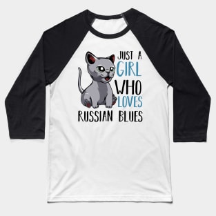 Russian Blue Cat Baseball T-Shirt